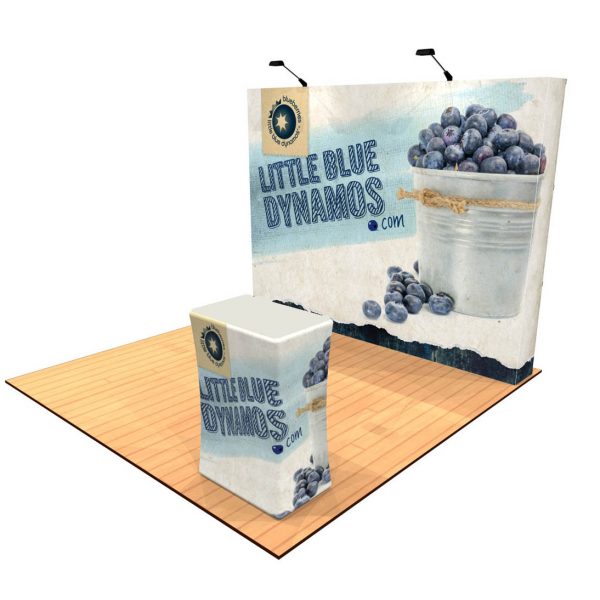 10ft Tension Fabric Pop Up Display with Counter