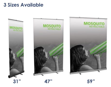 Economy retractable banner stand available in various sizes