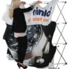 Tension fabric pop up frame set up