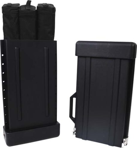 Heavy duty banner stand ship case open