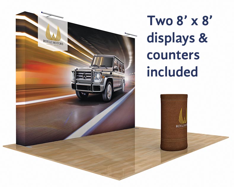 Details about   20ft Tension Fabric Trade Show Popup Display Booth Aluminum W/ Table 2 Llights 