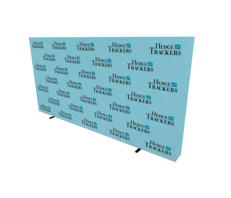 20ft step and repeat pop up media backdrop angle