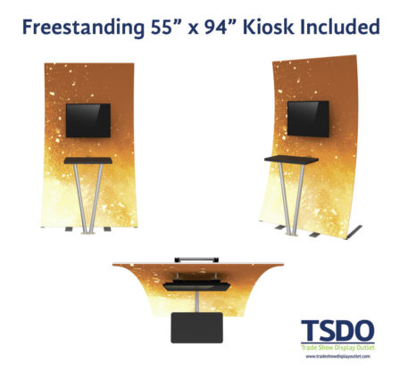 20ft tension fabric display with kiosk alt