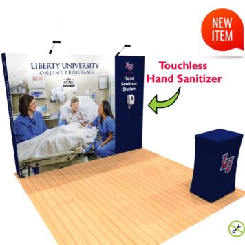 10ft tension fabric display with touchless hand sanitizier kit 5 revised
